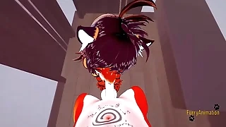 Furry Hentai 3D - POV Tigress blowjob and gets fucked by fox - Japanese manga anime yiff cartoon porn